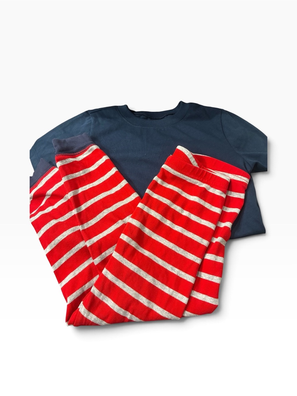 Garanimals Navy Top with Red & Cream Striped Pajama Pants 3T/4T